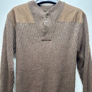 L.L Bean Military style 100% Merino Wool Sweater L-Reg